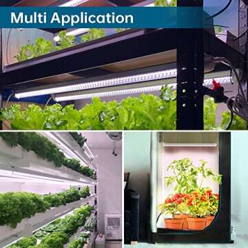 Barrina 2FT T8 Grow Light, 144W(6 x 24W, 800W Equivalent), Full Spectrum Sunlight Plant Light, LED G...