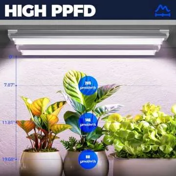 Barrina 2FT T8 Grow Light, 144W(6 x 24W, 800W Equivalent), Full Spectrum Sunlight Plant Light, LED Grow Light Bulbs for Indoor Plant Growing,with V-Shaped Reflector, Pinkish White, 6-Pack