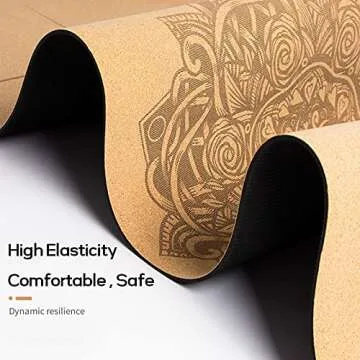 Eco-Friendly Cork Yoga Mat with Carry Bag & Strap | Lightweight & Portable