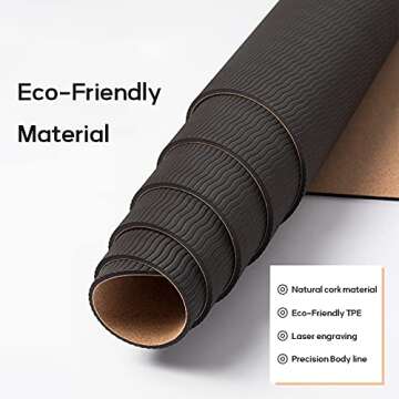 Eco-Friendly Cork Yoga Mat with Carry Bag & Strap | Lightweight & Portable