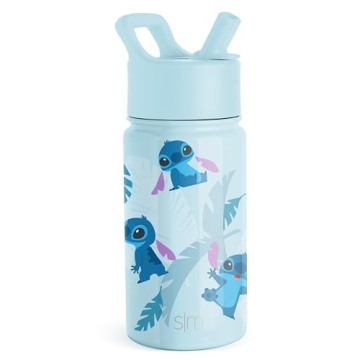 Simple Modern Disney Stitch Water Bottle with Straw Lid | Reusable Insulated Stainless Steel Cup for...