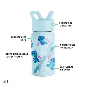 Disney Stitch Insulated Water Bottle for Kids | 14oz