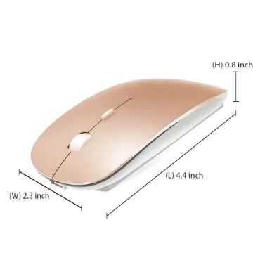KLO 4 Modes Rechargeable Bluetooth Mouse/Bluetooth 3.0/5.2+USB-2.4G/Type-C,Bluetooth Mouse for MacBook pro/MacBook air/Laptop/iMac/ipad/Notebook/pc (BT/USB-C Rose Gold)