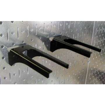 Wall Control Black Metal Pegboard Hook for Tool Board - 1-1/4in Handle, 4in Deep, 35lbs Capacity