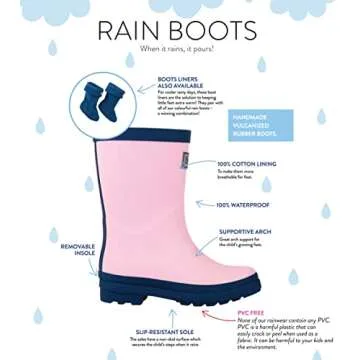 Hatley Kids Waterproof Rain Boots - Pink & Navy for Fun