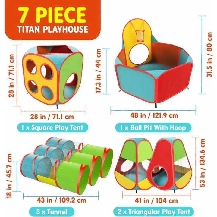 Playz Kids Play Tent with Big Ball Pit for Fun