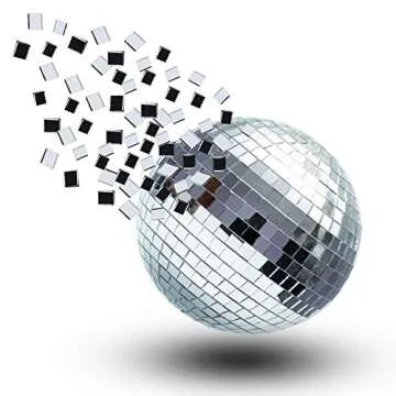 BENBO 1500 Mini Square Glass Mosaic Tiles, Self Adhesive 10mm Disco Ball Mirror Tiles for DIY Craft Decoration