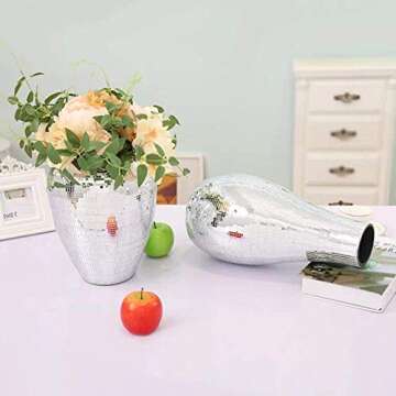 BENBO 1500 Mini Square Glass Mosaic Tiles, Self Adhesive 10mm Disco Ball Mirror Tiles for DIY Craft Decoration