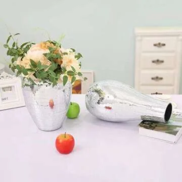 BENBO 1500 Mini Square Glass Mosaic Tiles, Self Adhesive 10mm Disco Ball Mirror Tiles for DIY Craft Decoration