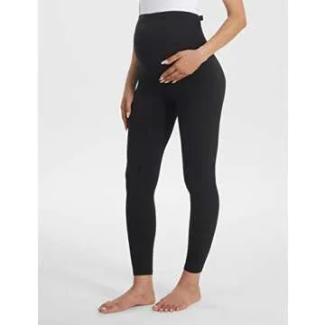 Buttergene Women's Maternity Leggings over the Belly Pregnancy Active Wear Workout Yoga Tights Pants