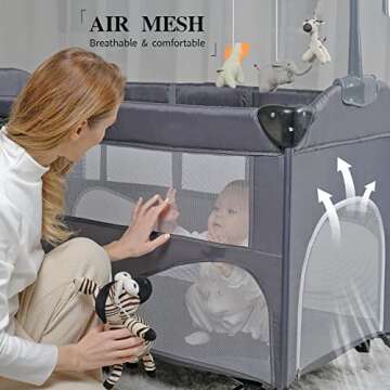 Zebrater 5-in-1 Baby Bassinet: Ultimate Bedside Crib & Playard for Newborns & Toddlers