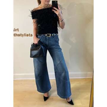 PLNOTME Women's High Waisted Barrel Jeans for All Seasons