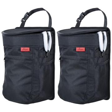 Lusso Gear Spill-Proof Car Trash Can - 2 Pack (2.5 Gallon)