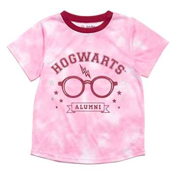Harry Potter Girls Pajama Set - Cozy Sleepwear in Pink Tie Dye