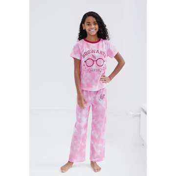 Harry Potter Girls Pajama Set - Cozy Sleepwear in Pink Tie Dye