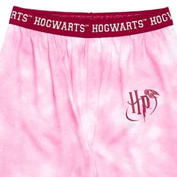 Harry Potter Girls Pajama Set - Cozy Sleepwear in Pink Tie Dye
