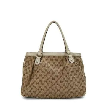 Gucci Pre-Loved GG Canvas Sukey Large Handbag in Cream