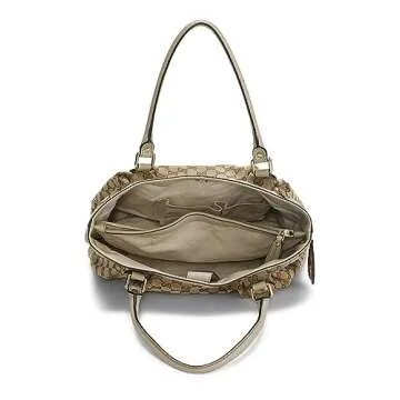 Gucci Pre-Loved GG Canvas Sukey Large Handbag in Cream