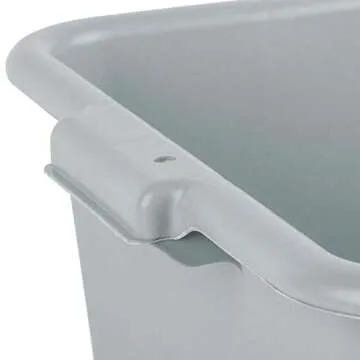 Thaweesuk Shop New 12 Pack 20" x 15" x 7" Gray Polypropylene Plastic Bus Dish Restaurant Tub w/Lid of Set