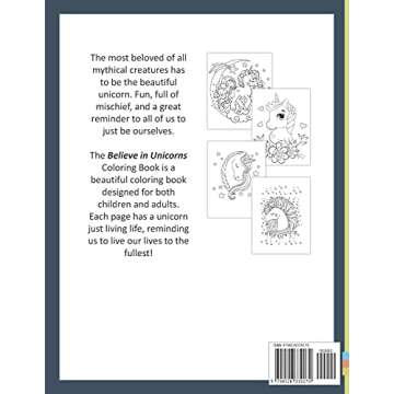 Believe in Unicorns Coloring Book: 50+ Beautiful Mythical Unicorn Coloring Pages.