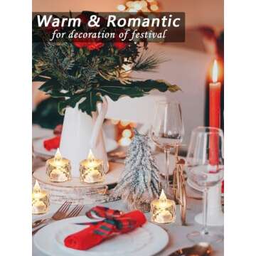 AYMXZT 12 Pack Flameless Battery Operated Candle, Tea Lights Battery Operated LED Small Round Candle...