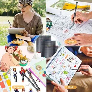 iBayam Journal Pens Planner Pens Journaling Pens Note Taking Pens Fine Point Pens Fine Tip Markers for Writing Coloring Drawing, Office School Teacher Student Pen Gift Supplies, 48 Vivid Colors