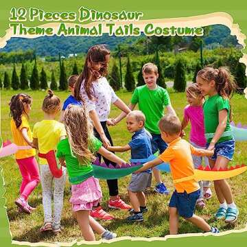 12 Pcs Colorful Dinosaur Tails for Kids Dress Up Fun