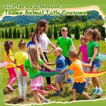 12 Pcs Colorful Dinosaur Tails for Kids Dress Up Fun
