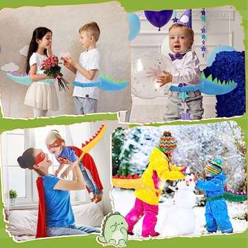 12 Pcs Colorful Dinosaur Tails for Kids Dress Up Fun
