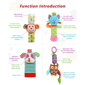 BLOOBLOOMAX Baby Rattle Set for Developmental Play