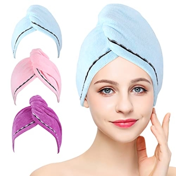 BEoffer Microfiber Hair Towel Wraps - Fast Drying & Anti Frizz