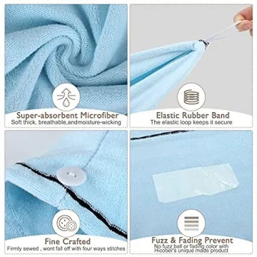 BEoffer Microfiber Hair Towel Wraps - Fast Drying & Anti Frizz