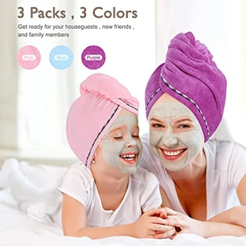 BEoffer Microfiber Hair Towel Wraps - Fast Drying & Anti Frizz