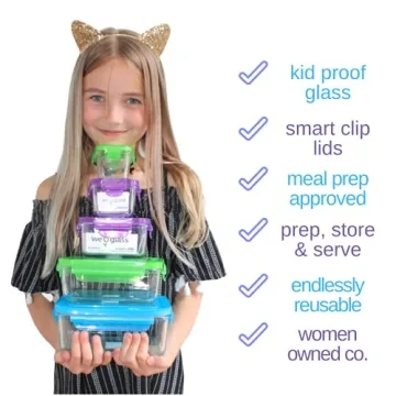 Wean Green Kitchen Set Glass Food Storage Variety Pack 8 Containers