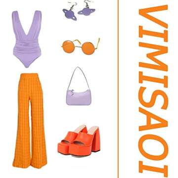 VIMISAOI Platform Sandals for Women, Sexy Square Peep Toe Slip On Chunky High Heel Sandals Date Dress Pumps