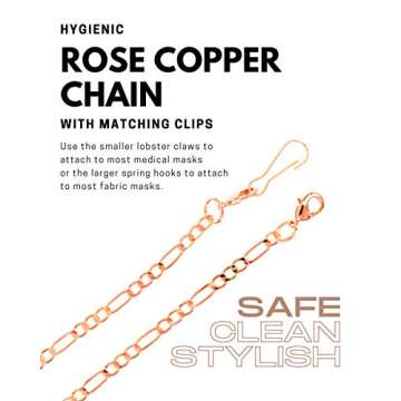 The Mask Chain - Rose Copper Plated Stylish Mask Chain, Mask Strap, Mask Lanyard, Mask Holder (Face Mask Not Included)