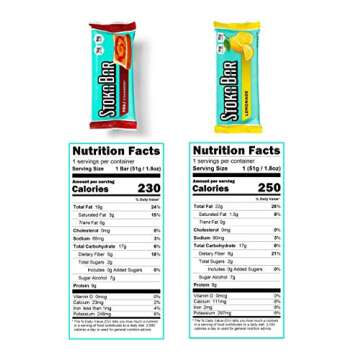 Stoka Bars| 8-Flavor Variety Pack | All Natural Energy Bar | High Protein | Low Carb | Keto and Vegan Friendly | 8 Bars