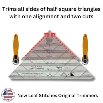 New Leaf Stitches Slotted Trimmer Ruler for Quilting Accurately