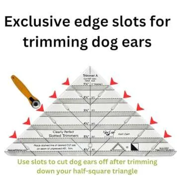 New Leaf Stitches Slotted Trimmer Ruler for Quilting Accurately