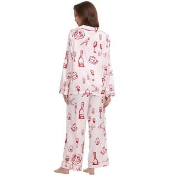 YiNi LuLu Womens Silk Satin Pajamas Set for Cozy Nights and Special Gifts
