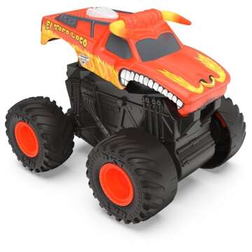 Monster Jam, 2-Pack Official Grave Digger and El Toro Loco Clip & Flip Monster Trucks, 1:43 Scale Kids Toys for Boys