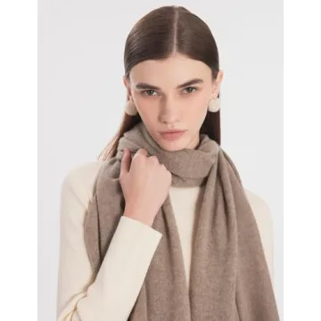 GOELIA 100% Pure Cashmere Scarf For Women Parallelogram Apricot Lightweight Spring Scarf For Women Cashmere Wraps Cashmere Scarf Women Gift Valentine's Day