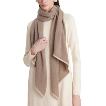 GOELIA 100% Pure Cashmere Scarf For Women Parallelogram Apricot Lightweight Spring Scarf For Women Cashmere Wraps Cashmere Scarf Women Gift Valentine's Day