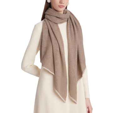 GOELIA 100% Pure Cashmere Scarf For Women Parallelogram Apricot Lightweight Spring Scarf For Women Cashmere Wraps Cashmere Scarf Women Gift Valentine's Day