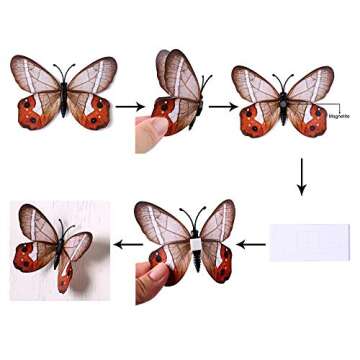 24pcs 3D Vivid Special Man-Made Lively Butterfly Art DIY Decor Wall Stickers Decals Nursery Decorati...