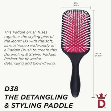 Denman Power Paddle Hair Brush for Fast and Comfortable Detangling, Blow Drying and Styling - Combin...