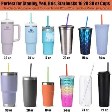 ALINK Glitter Reusable Drinking Straws for Tumblers