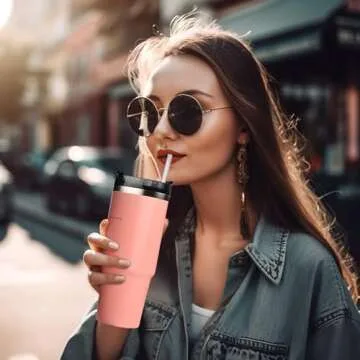 ALINK Glitter Reusable Drinking Straws for Tumblers