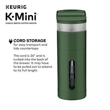 Keurig K-Mini Single Serve Coffee Maker with 6-12Oz Cup Sizes, Quick Brewing, and Removable Drip Tray (Evergreen, Renewed)