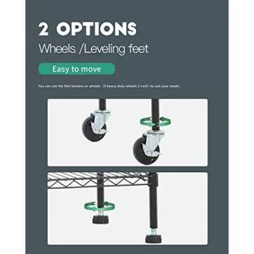 Heavy Duty Adjustable Metal Shelving Unit with Wheels